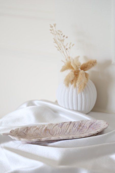 Plumes marbré violet blanc 